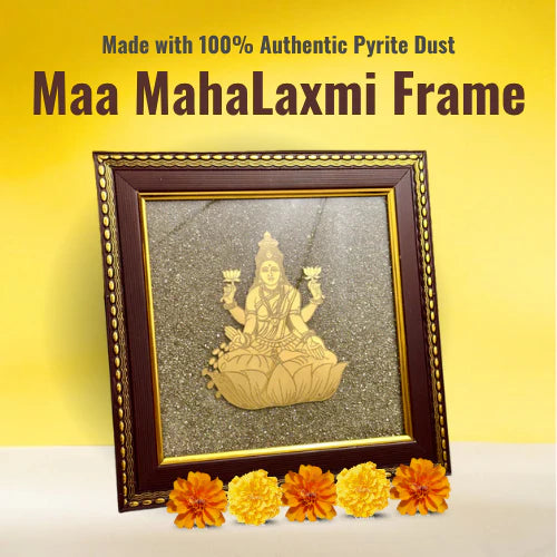 Maa MahaLaxmi on RAW Pyrite Dust Frame