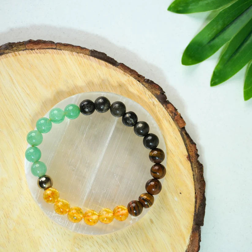 Money Magnet Fusion Band with Raw Selenite Plate