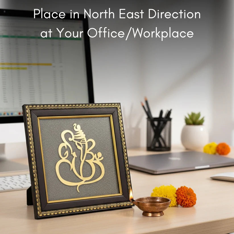 Ganpati Bappa on RAW Pyrite Dust Frame