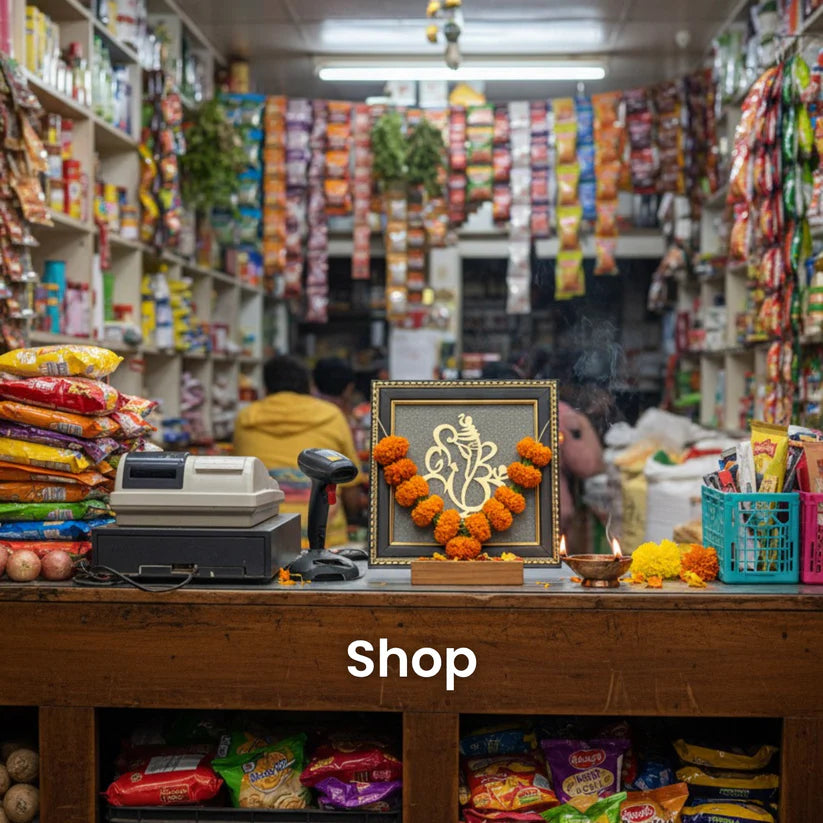 Ganpati Bappa on RAW Pyrite Dust Frame