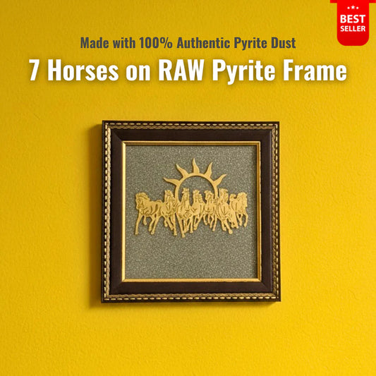 7 Horses on RAW Pyrite Dust Frame