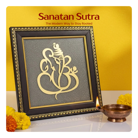 Ganpati Bappa on RAW Pyrite Dust Frame